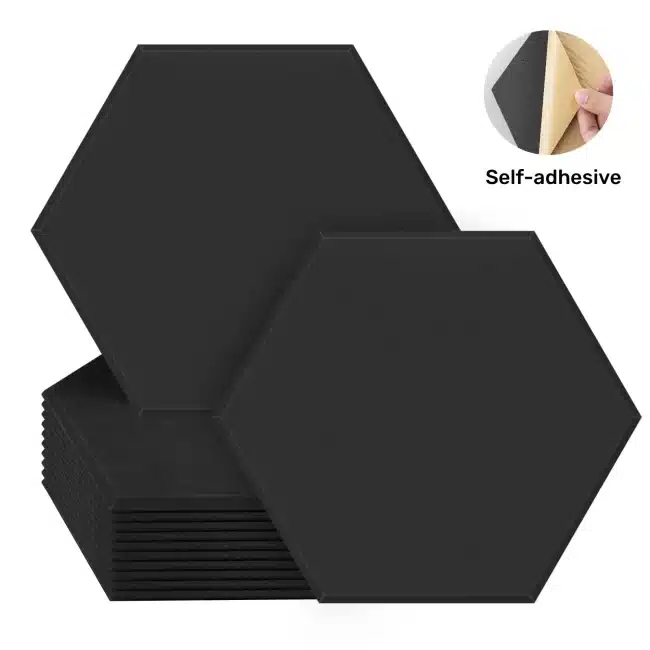 12Pcs Hexagonal Self adhesive Acoustic Panels Sound Absorbing Soundproof Wall Panels Noise Sound Proofing Foam 12Colors Acoustic Hexagonal Soundproofing Panels